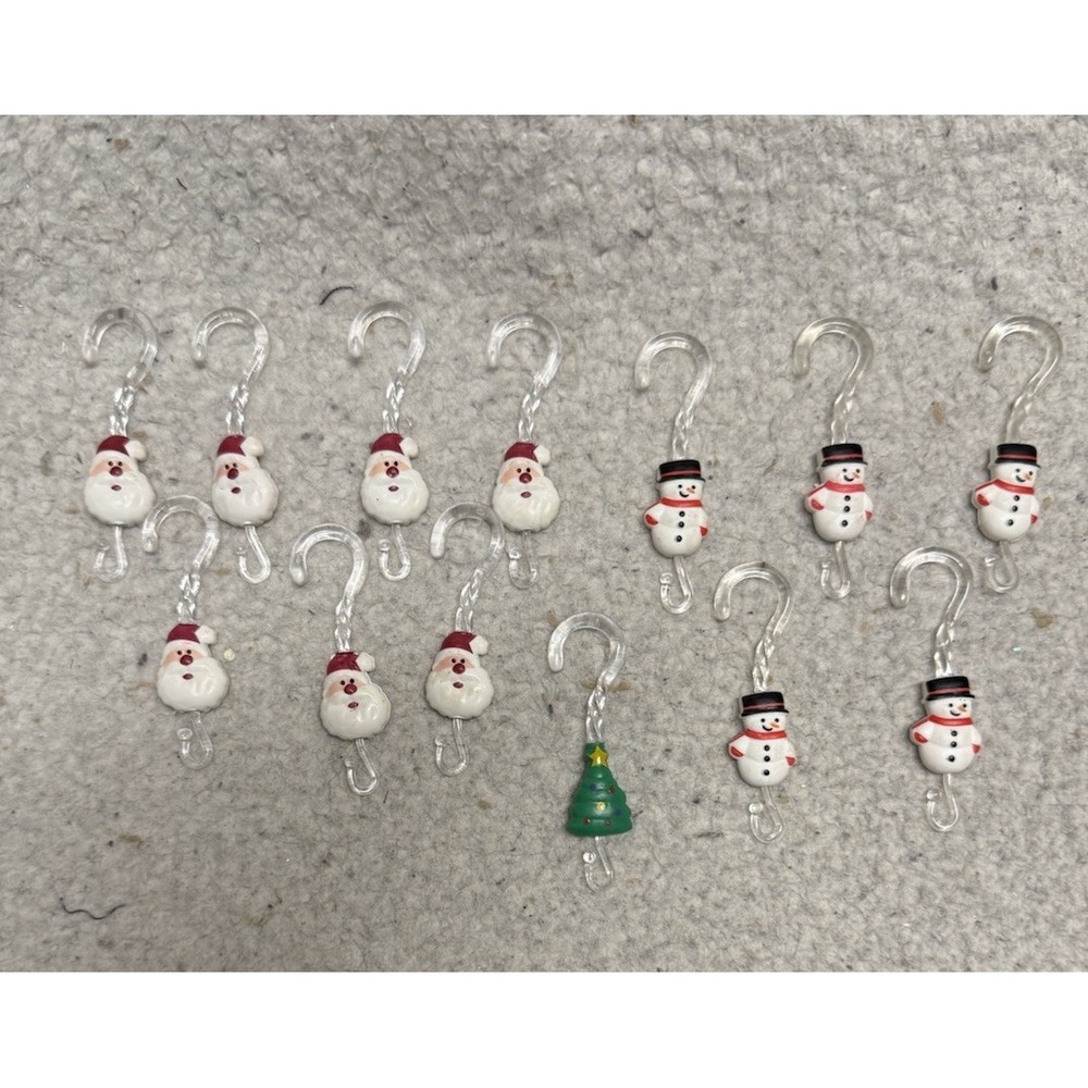 Vintage Santa, Snowman & Christmas Tree - Christmas Ornament Hangers‎ - 13 Total